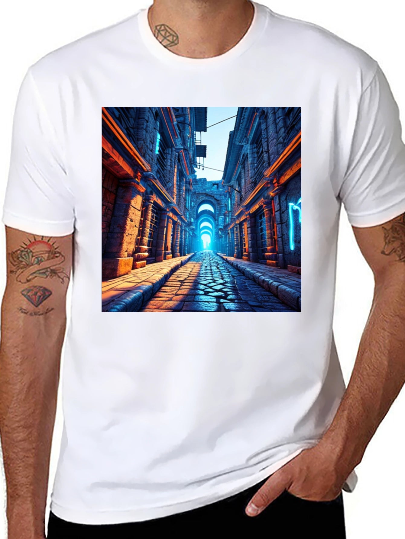 Neon Alleyway Graphic Tee