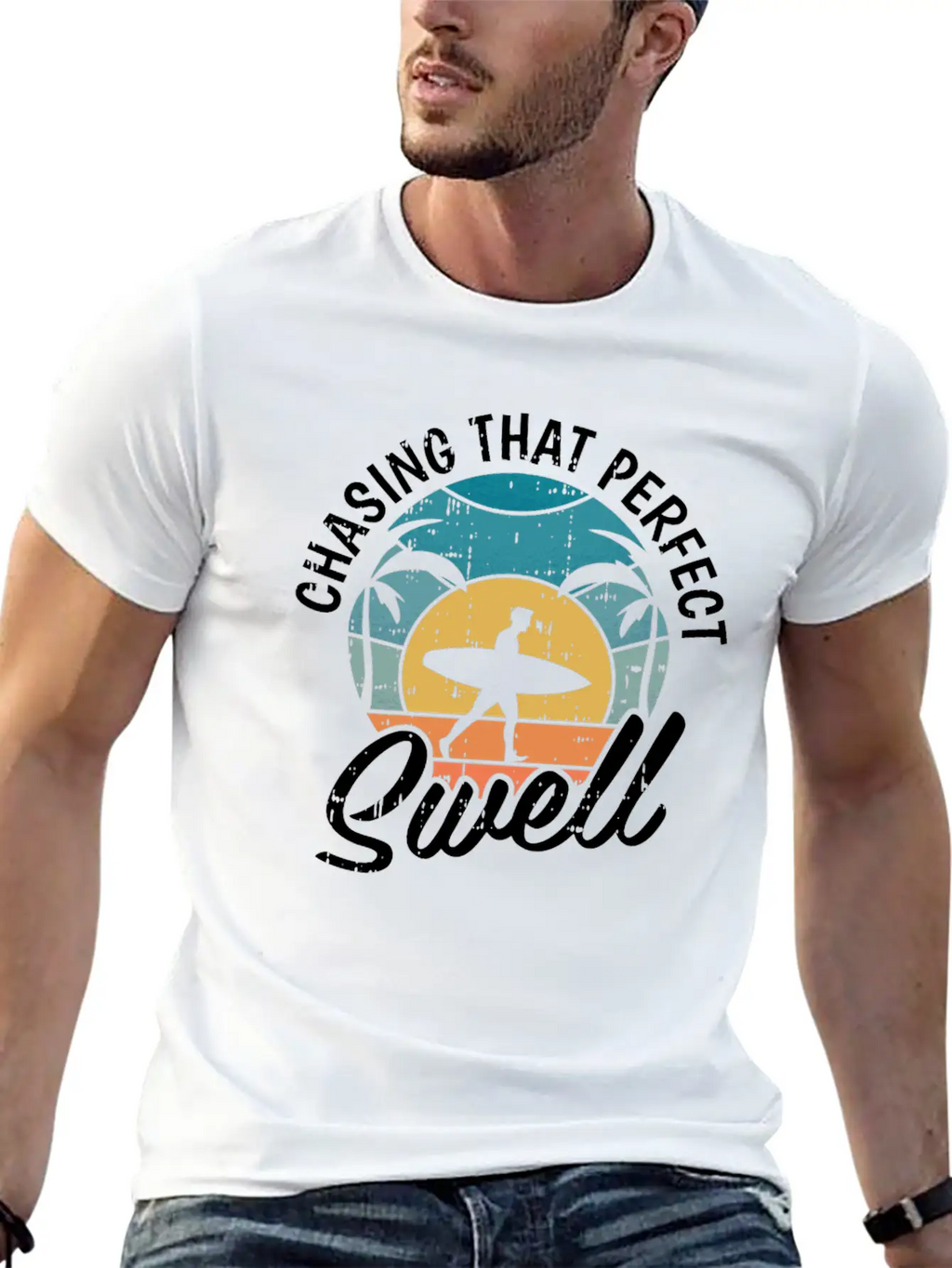 Chasing The Perfect Wave Essential Cotton Tee For Daily Outfits – Unisex Style