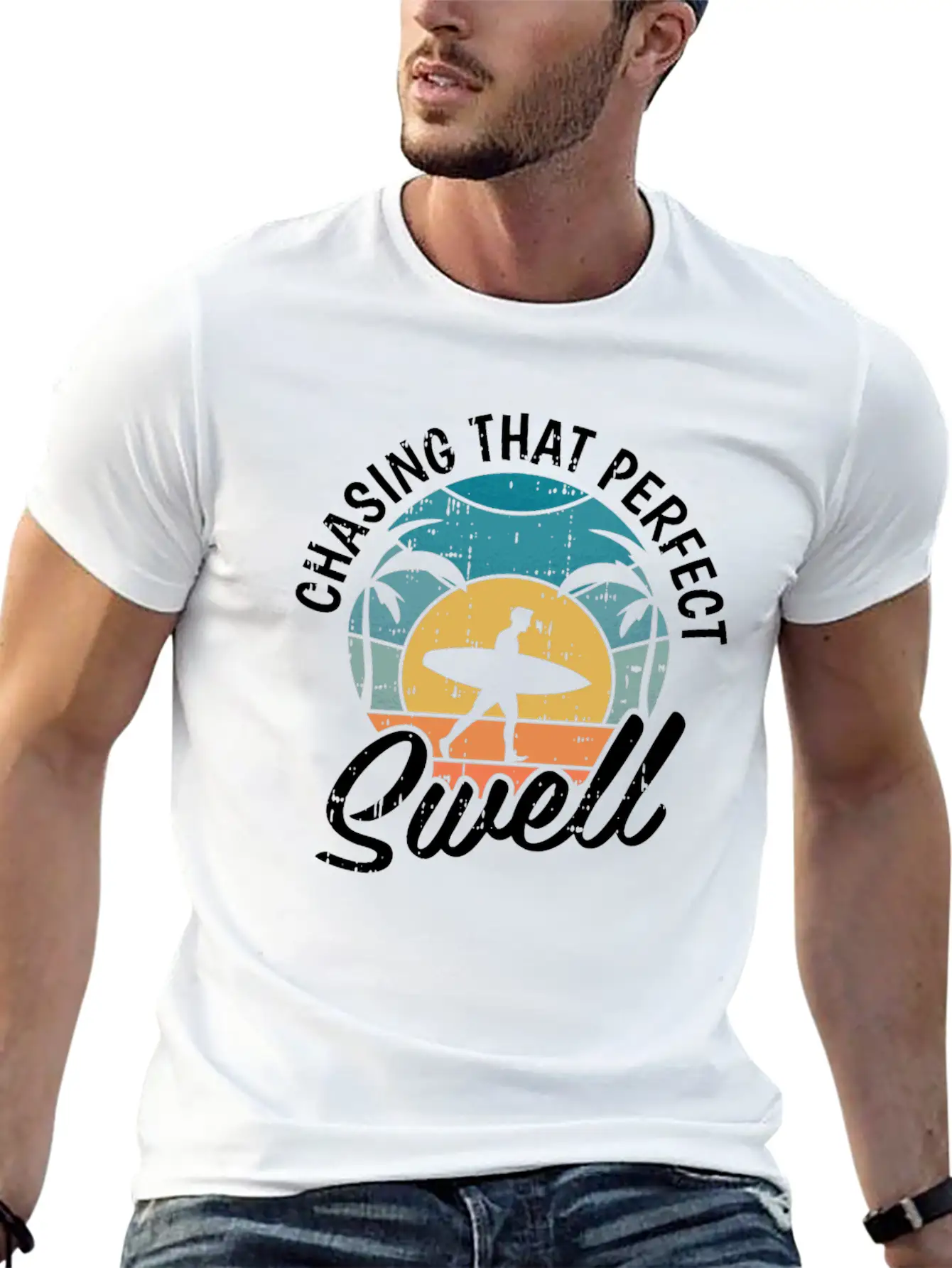 Chasing The Perfect Wave Essential Cotton Tee For Daily Outfits – Unisex Style