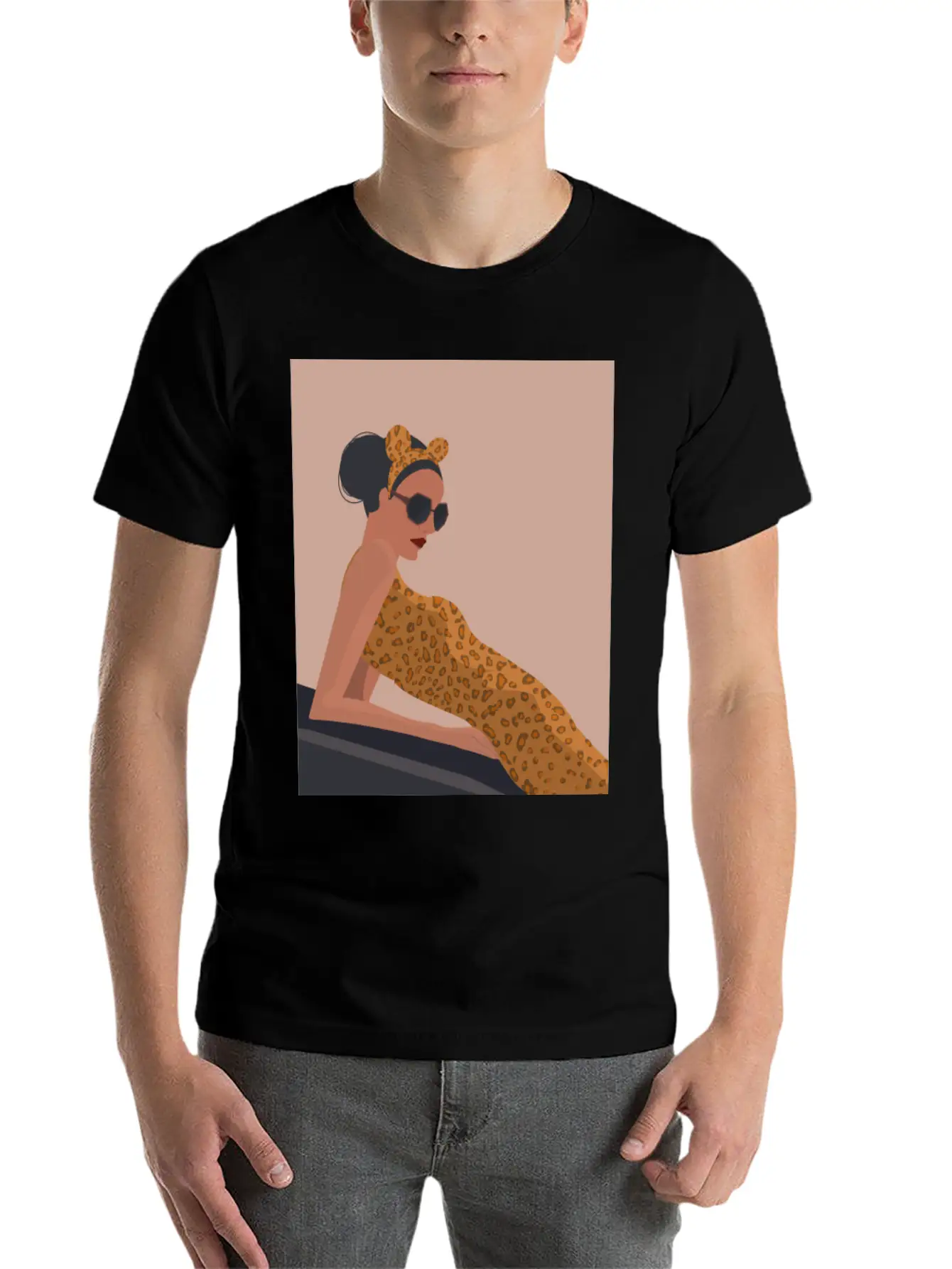 Cheetah Fashion Girl Unisex Casual T-Shirt – Clean Design For Daily Comfort