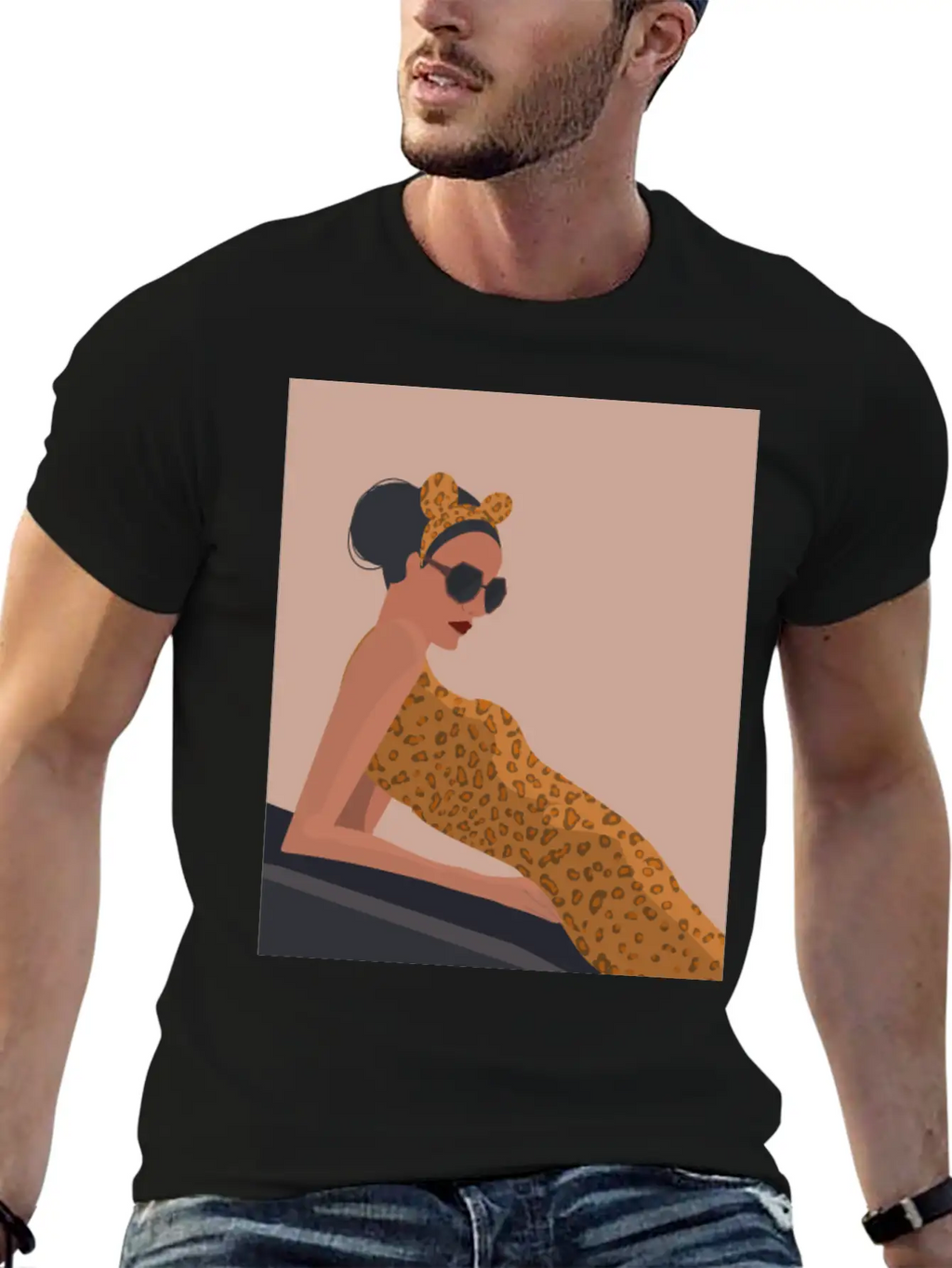 Cheetah Fashion Girl Unisex Casual T-Shirt – Clean Design For Daily Comfort