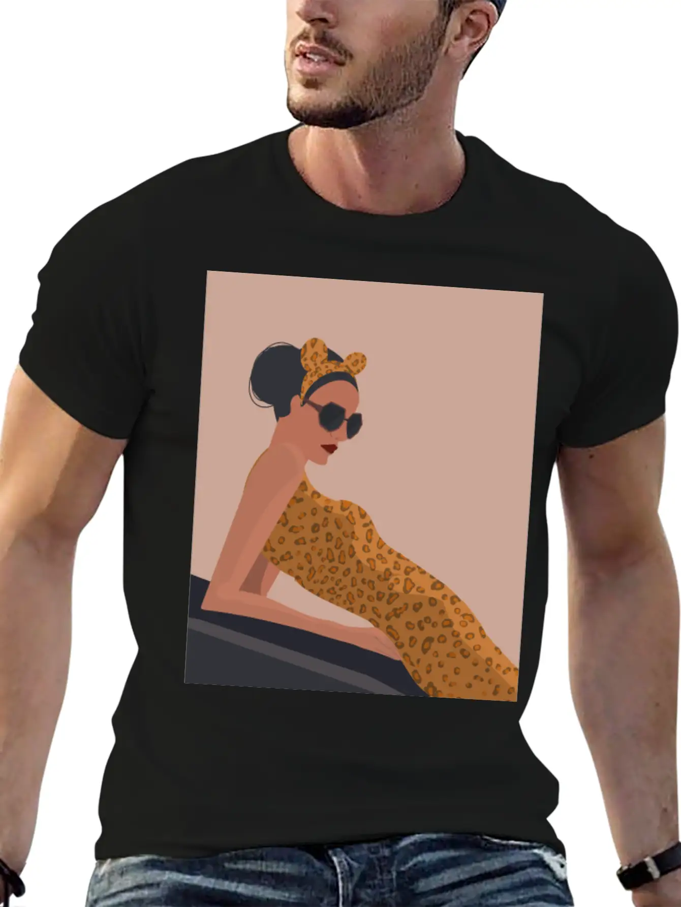 Cheetah Fashion Girl Unisex Casual T-Shirt – Clean Design For Daily Comfort
