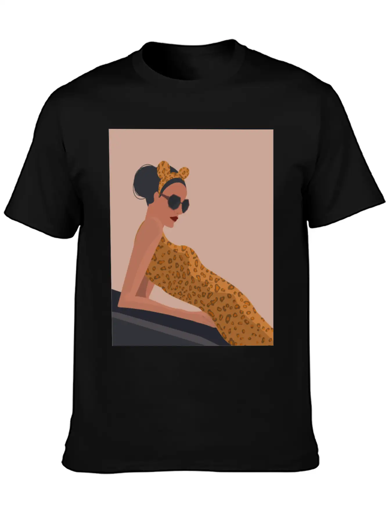 Cheetah Fashion Girl Unisex Casual T-Shirt – Clean Design For Daily Comfort