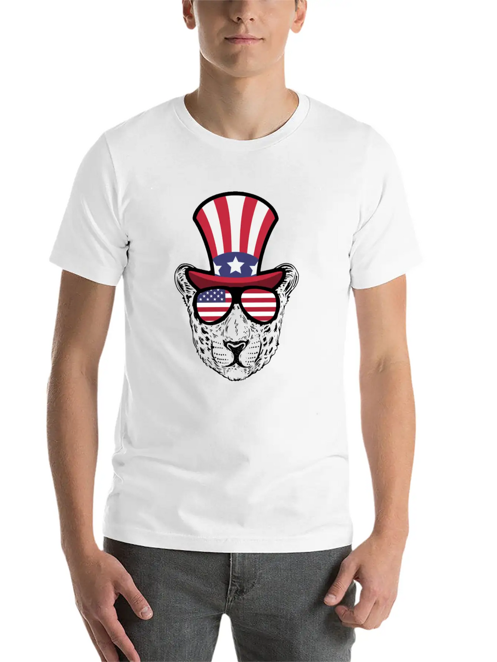Cheetah Happy 4th Of July Unisex Casual T-Shirt – Clean Design For Daily Comfort