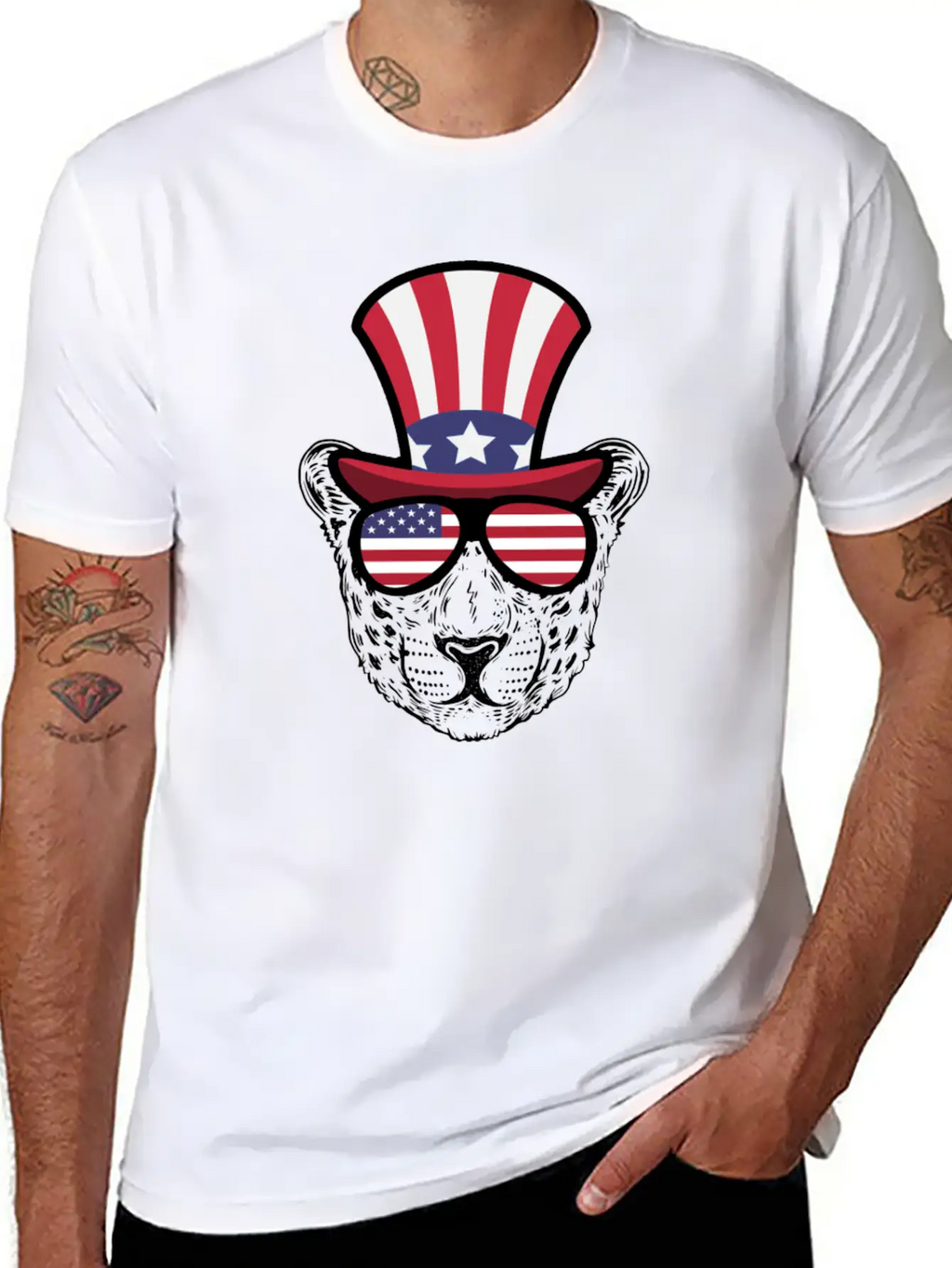 Cheetah Happy 4th Of July Unisex Casual T-Shirt – Clean Design For Daily Comfort