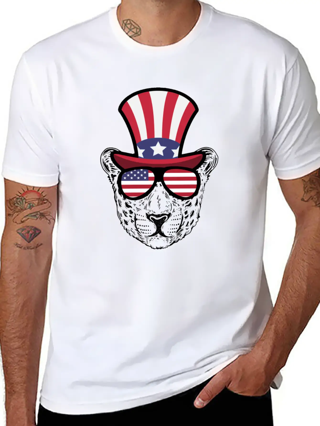 Cheetah Happy 4th Of July Unisex Casual T-Shirt – Clean Design For Daily Comfort