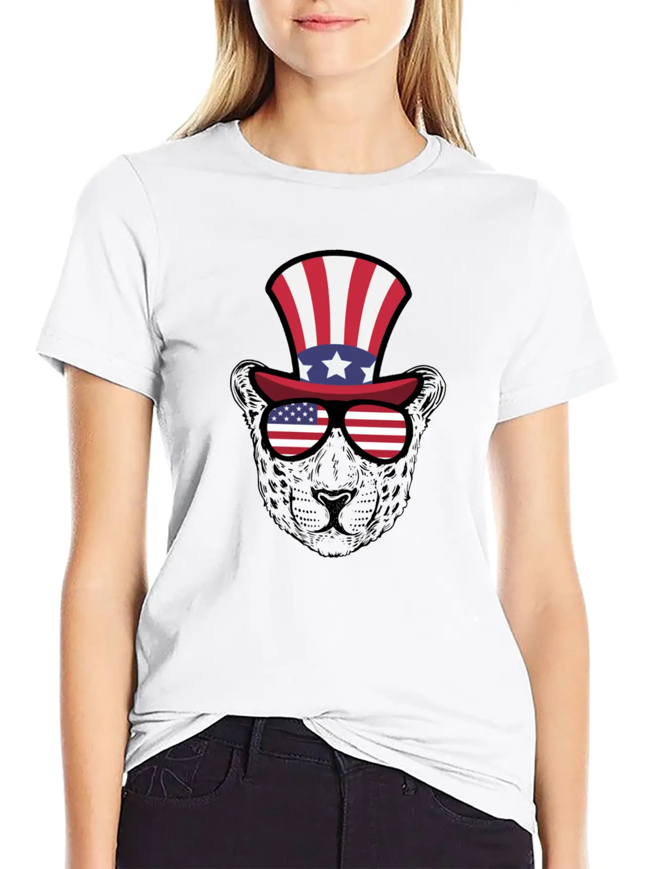 Cheetah Happy 4th Of July Unisex Casual T-Shirt – Clean Design For Daily Comfort