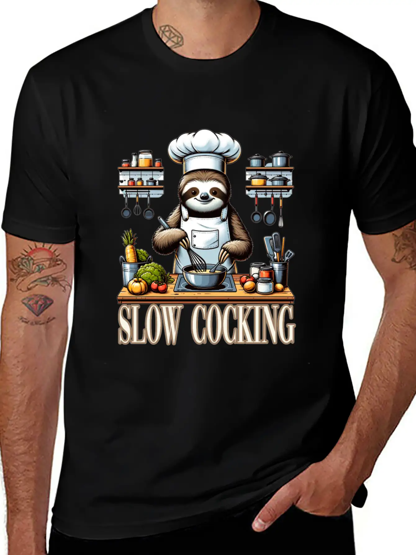 Chef Sloth Slow Cooking For A Chef Cook Unisex Casual T-Shirt – Clean Design For Daily Comfort