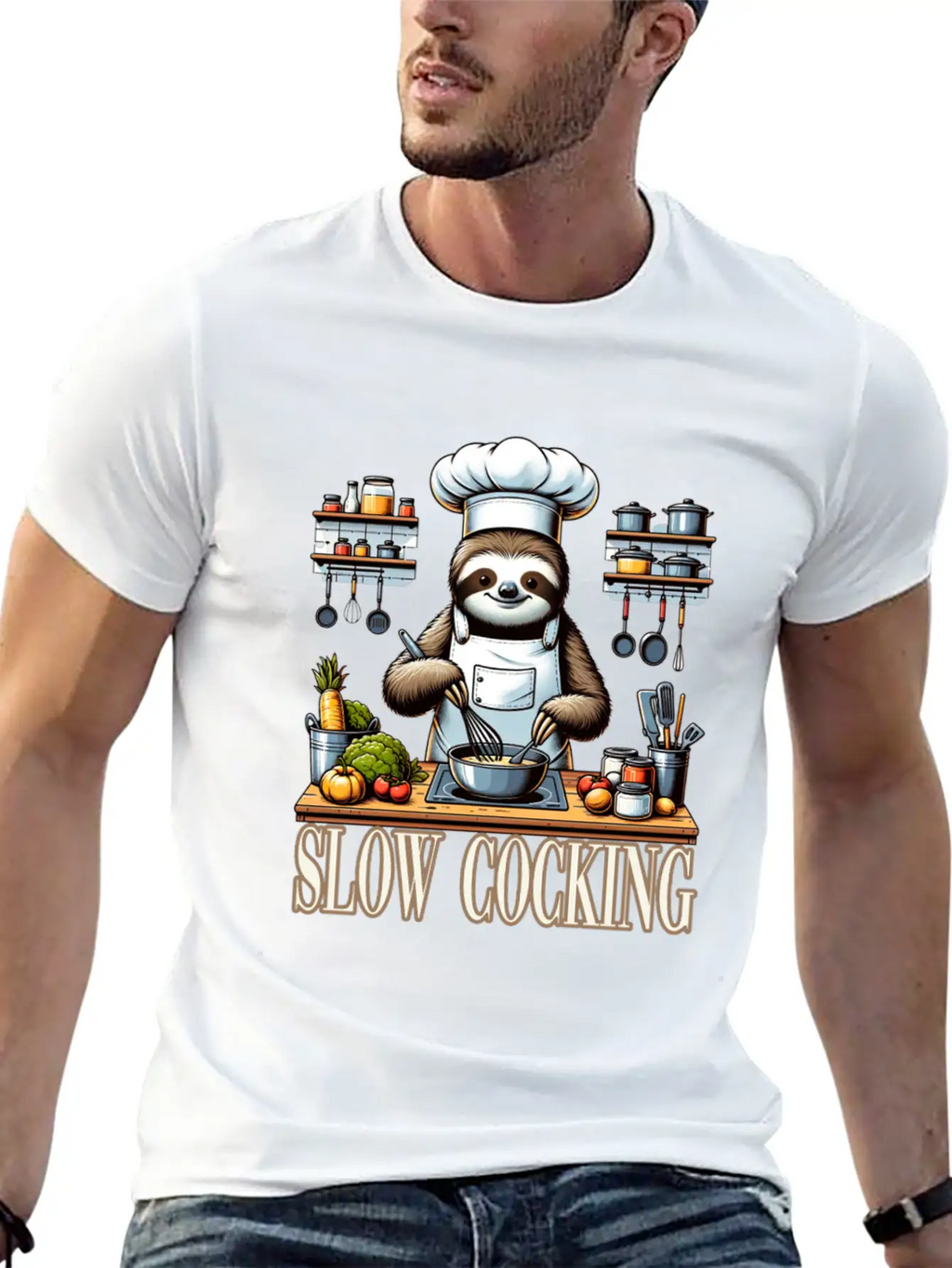 Chef Sloth Slow Cooking For A Chef Cook Unisex Casual T-Shirt – Clean Design For Daily Comfort