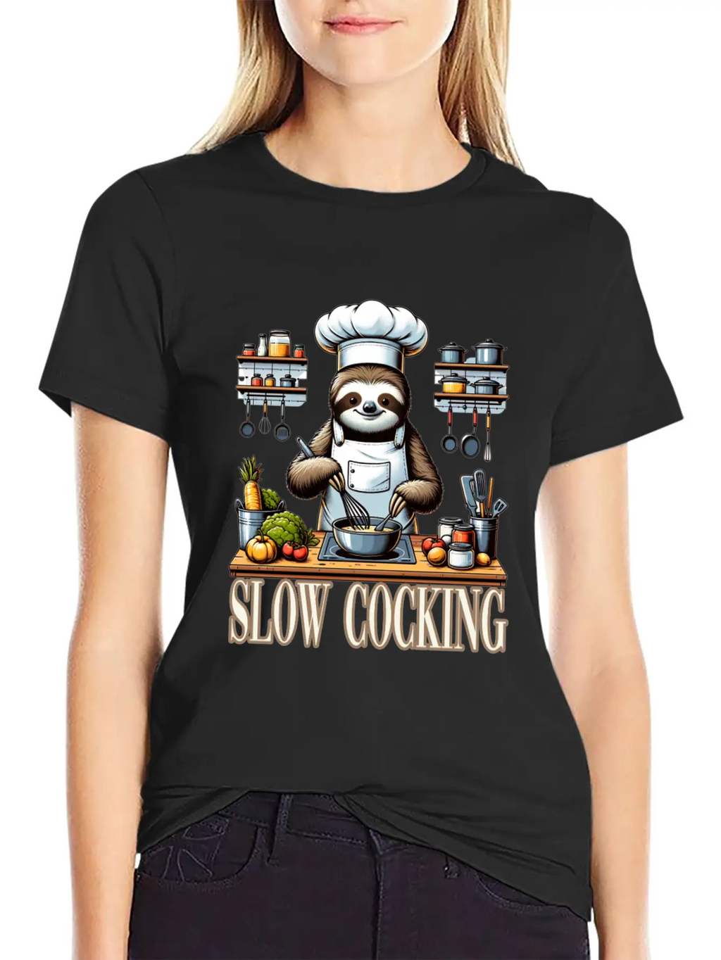 Chef Sloth Slow Cooking For A Chef Cook Unisex Casual T-Shirt – Clean Design For Daily Comfort