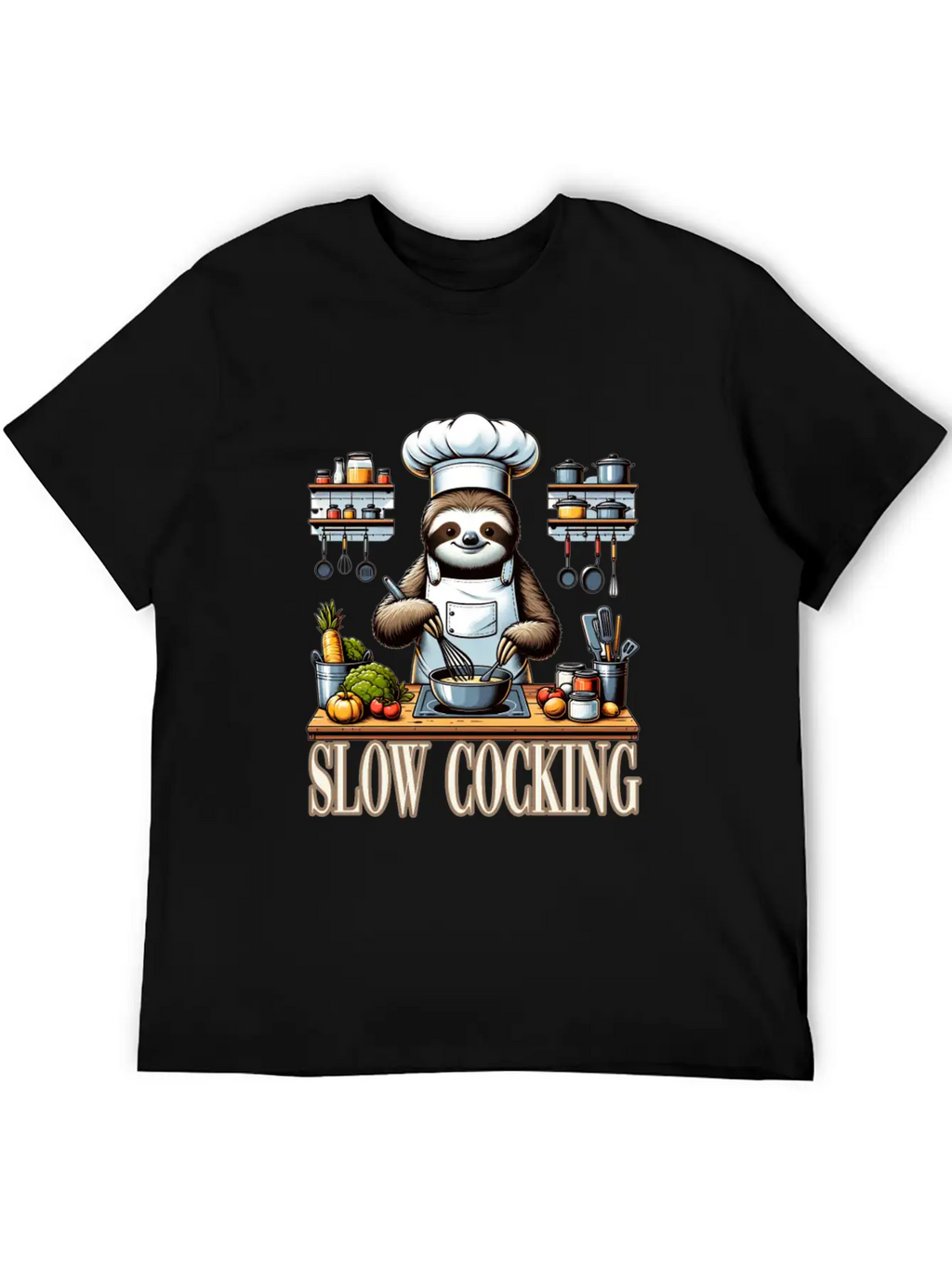 Chef Sloth Slow Cooking For A Chef Cook Unisex Casual T-Shirt – Clean Design For Daily Comfort