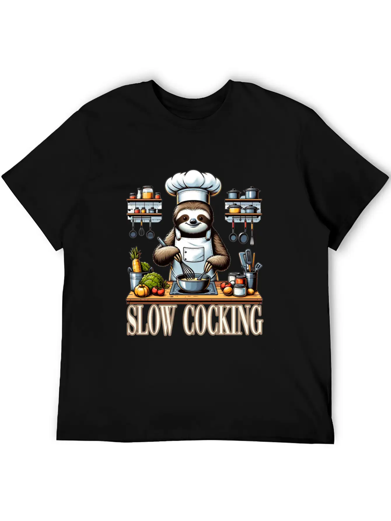 Chef Sloth Slow Cooking For A Chef Cook Unisex Casual T-Shirt – Clean Design For Daily Comfort