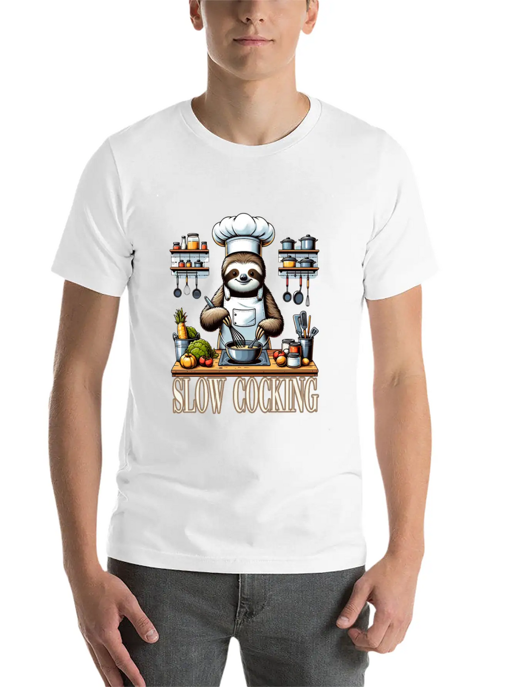 Chef Sloth Slow Cooking For A Chef Cook Unisex Casual T-Shirt – Clean Design For Daily Comfort
