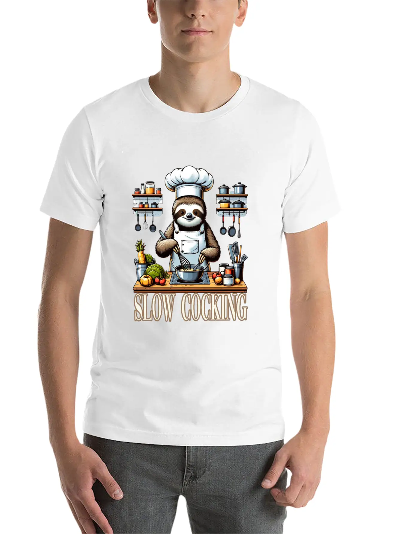 Chef Sloth Slow Cooking For A Chef Cook Unisex Casual T-Shirt – Clean Design For Daily Comfort
