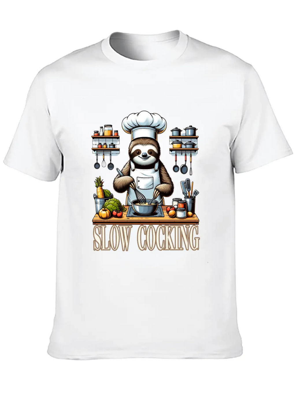 Chef Sloth Slow Cooking For A Chef Cook Unisex Casual T-Shirt – Clean Design For Daily Comfort