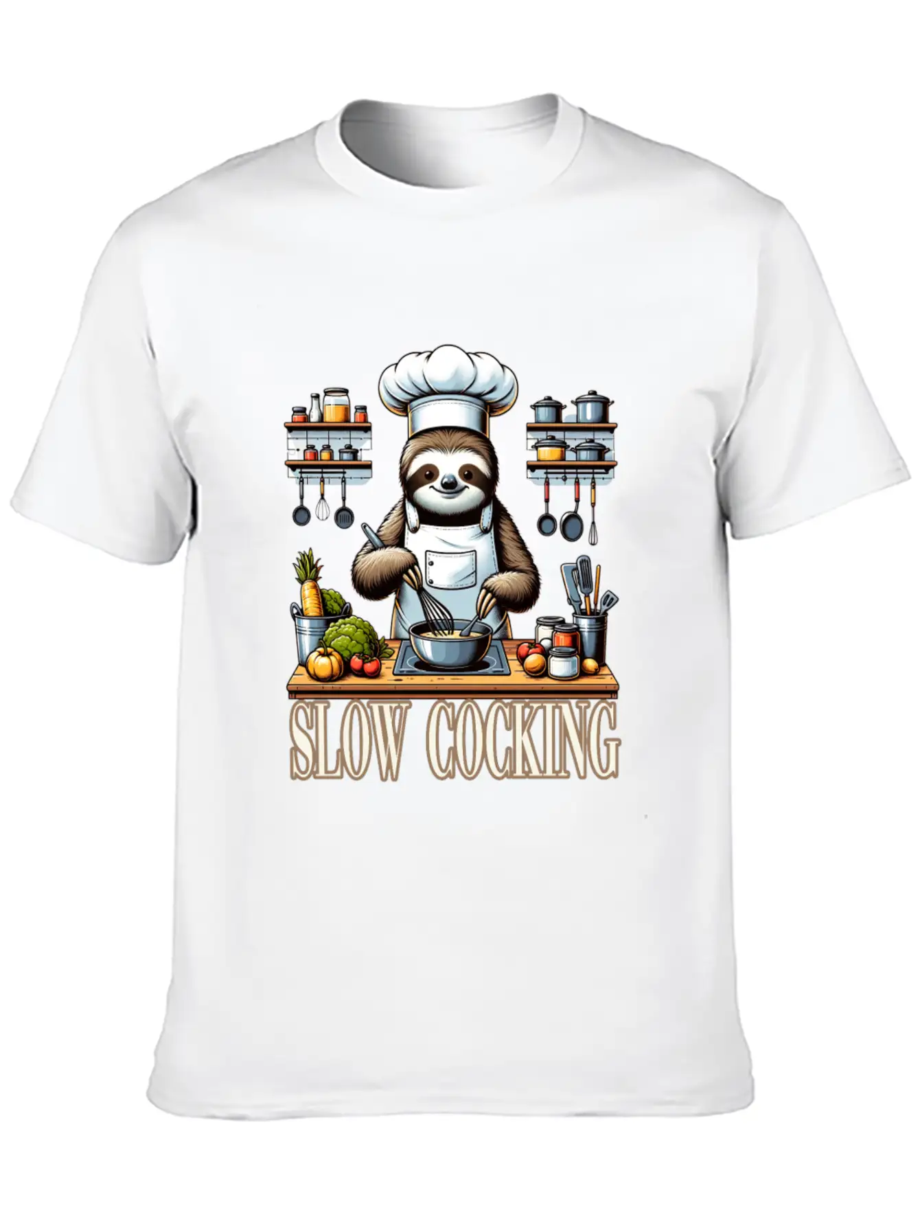 Chef Sloth Slow Cooking For A Chef Cook Unisex Casual T-Shirt – Clean Design For Daily Comfort
