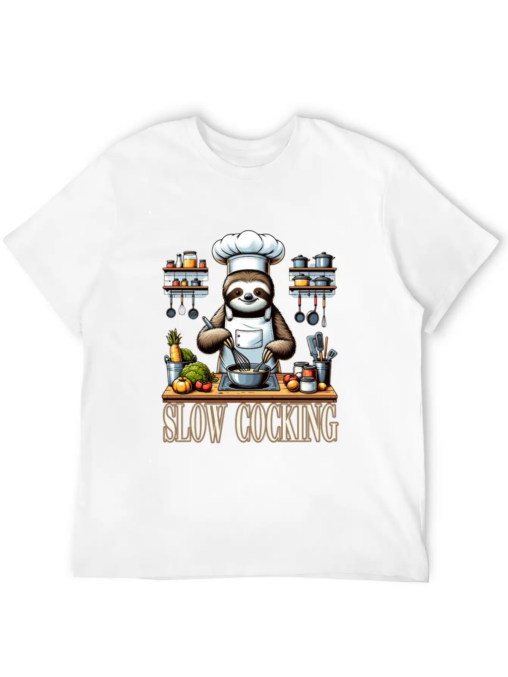 Chef Sloth Slow Cooking For A Chef Cook Unisex Casual T-Shirt – Clean Design For Daily Comfort