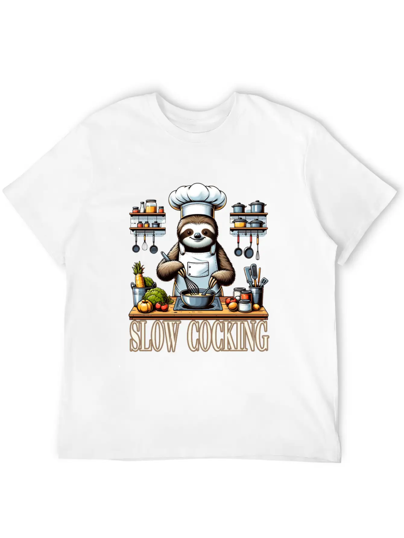 Chef Sloth Slow Cooking For A Chef Cook Unisex Casual T-Shirt – Clean Design For Daily Comfort