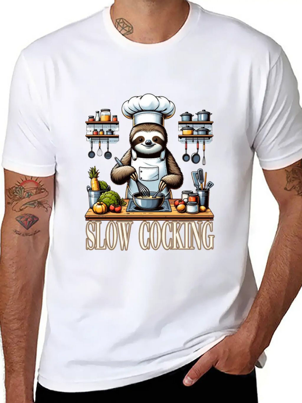 Chef Sloth Slow Cooking For A Chef Cook Unisex Casual T-Shirt – Clean Design For Daily Comfort