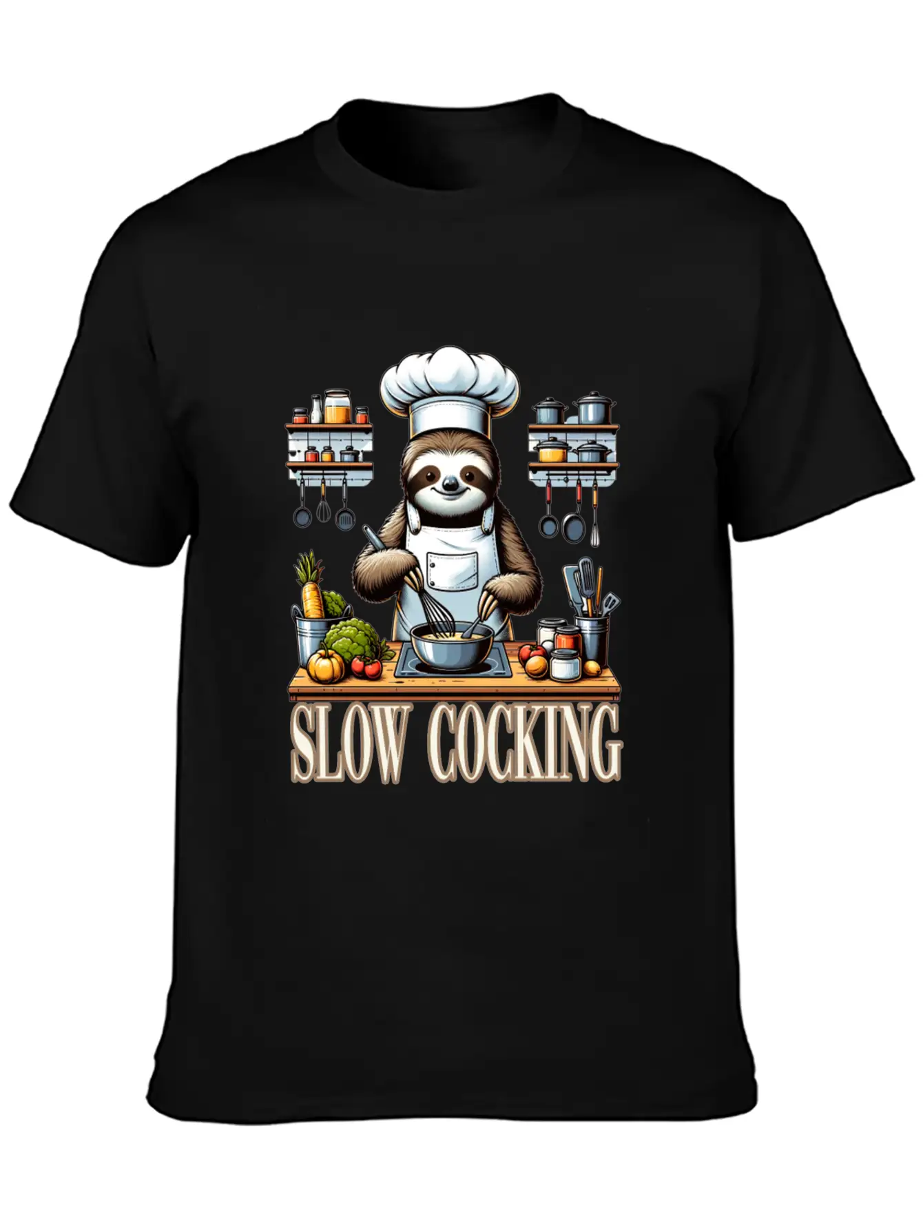 Chef Sloth Slow Cooking For A Chef Cook Unisex Casual T-Shirt – Clean Design For Daily Comfort