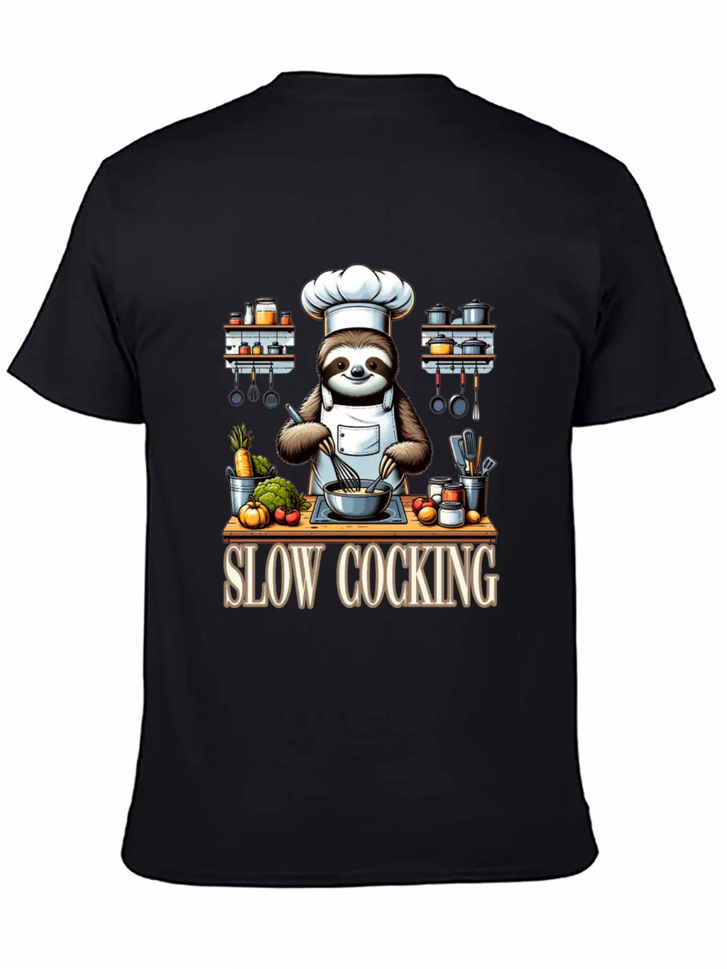 Chef Sloth Slow Cooking For A Chef Cook Unisex Casual T-Shirt – Clean Design For Daily Comfort