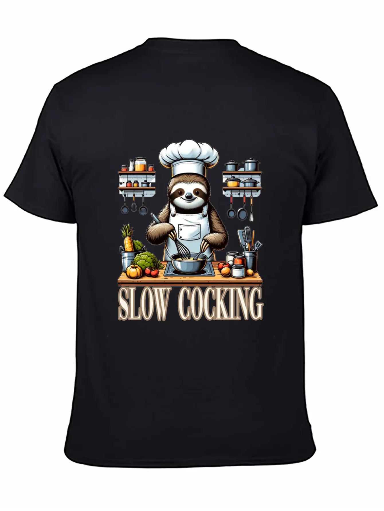 Chef Sloth Slow Cooking For A Chef Cook Unisex Casual T-Shirt – Clean Design For Daily Comfort
