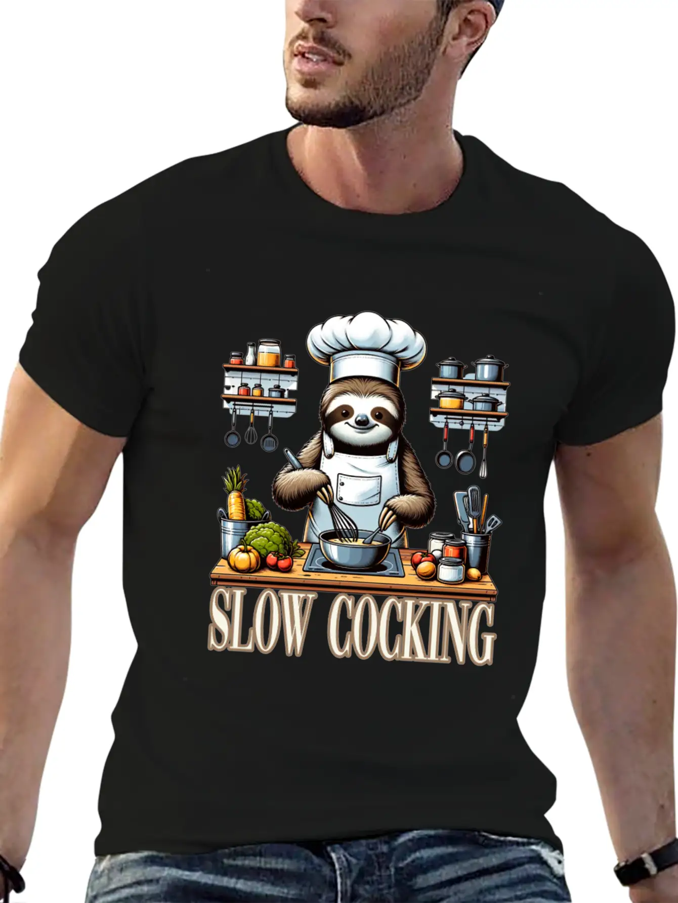 Chef Sloth Slow Cooking For A Chef Cook Unisex Casual T-Shirt – Clean Design For Daily Comfort