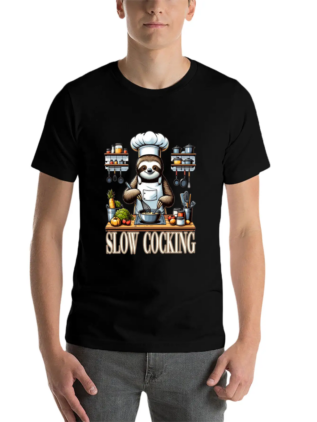 Chef Sloth Slow Cooking For A Chef Cook Unisex Casual T-Shirt – Clean Design For Daily Comfort