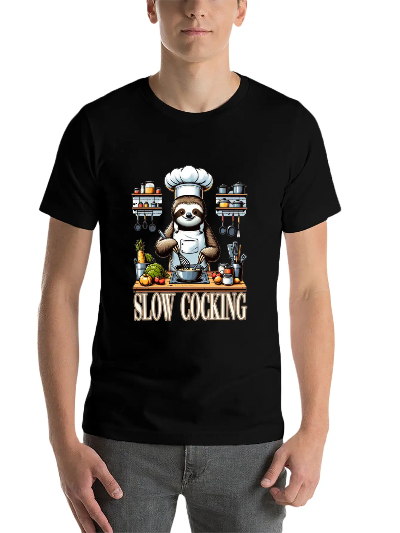 Chef Sloth Slow Cooking For A Chef Cook Unisex Casual T-Shirt – Clean Design For Daily Comfort