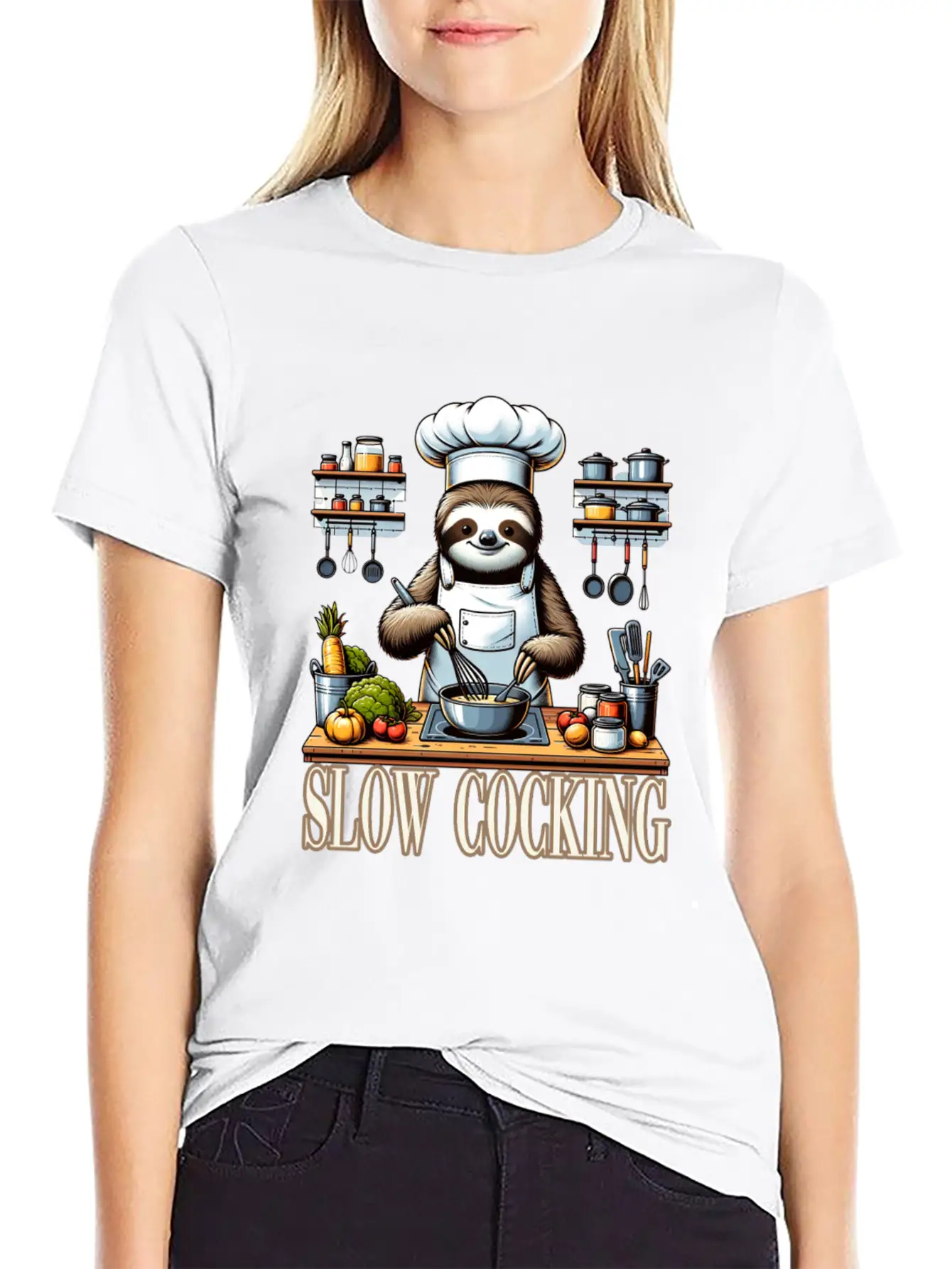 Chef Sloth Slow Cooking For A Chef Cook Unisex Casual T-Shirt – Clean Design For Daily Comfort