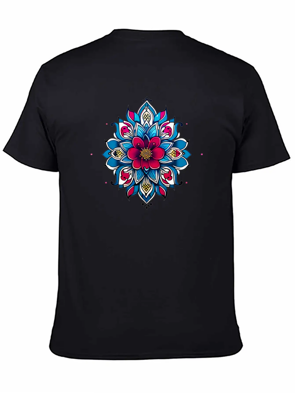 Cherry Blossom Mandala Breathable Soft Cotton T-Shirt – Timeless Casual Look