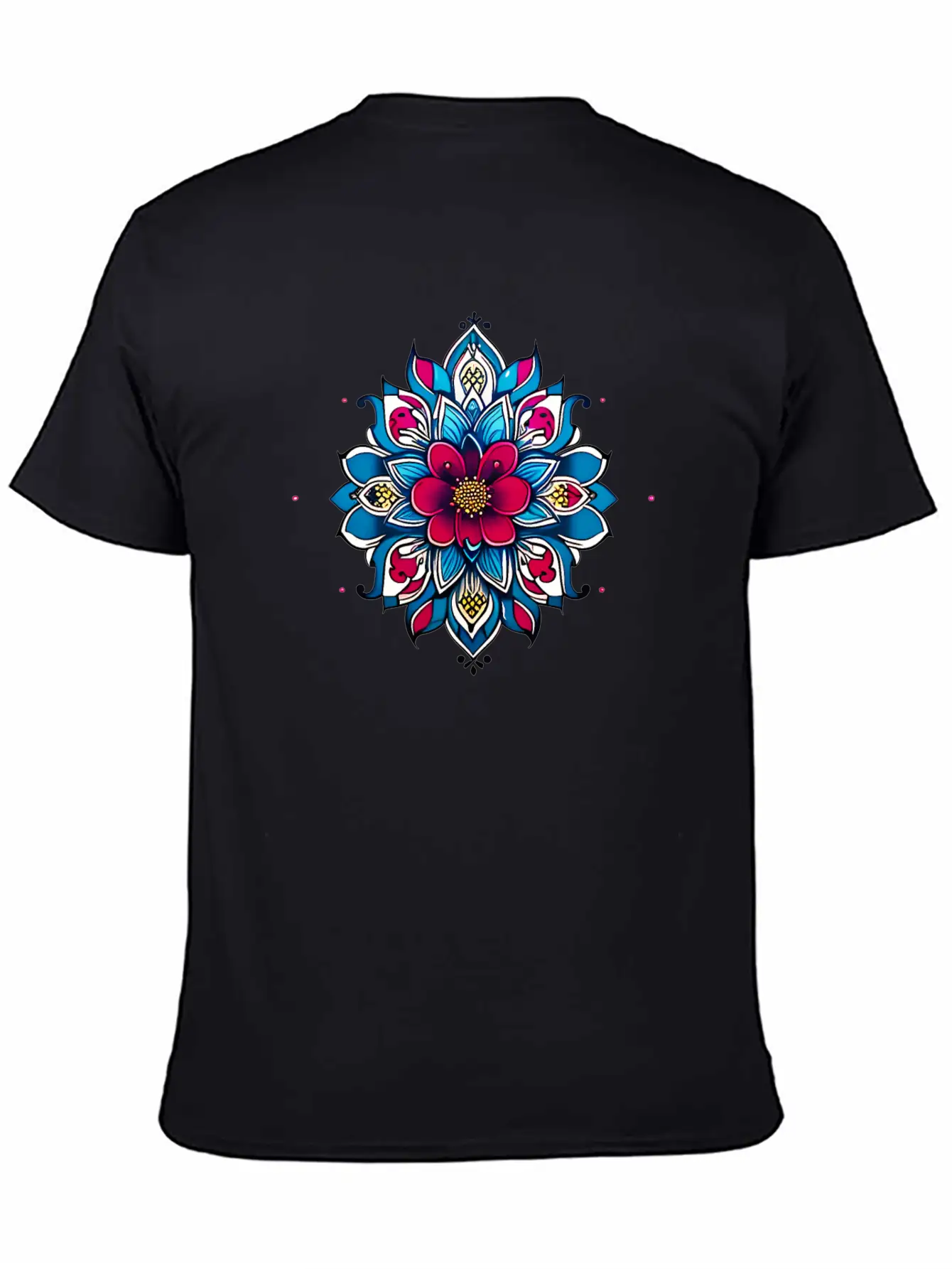 Cherry Blossom Mandala Breathable Soft Cotton T-Shirt – Timeless Casual Look