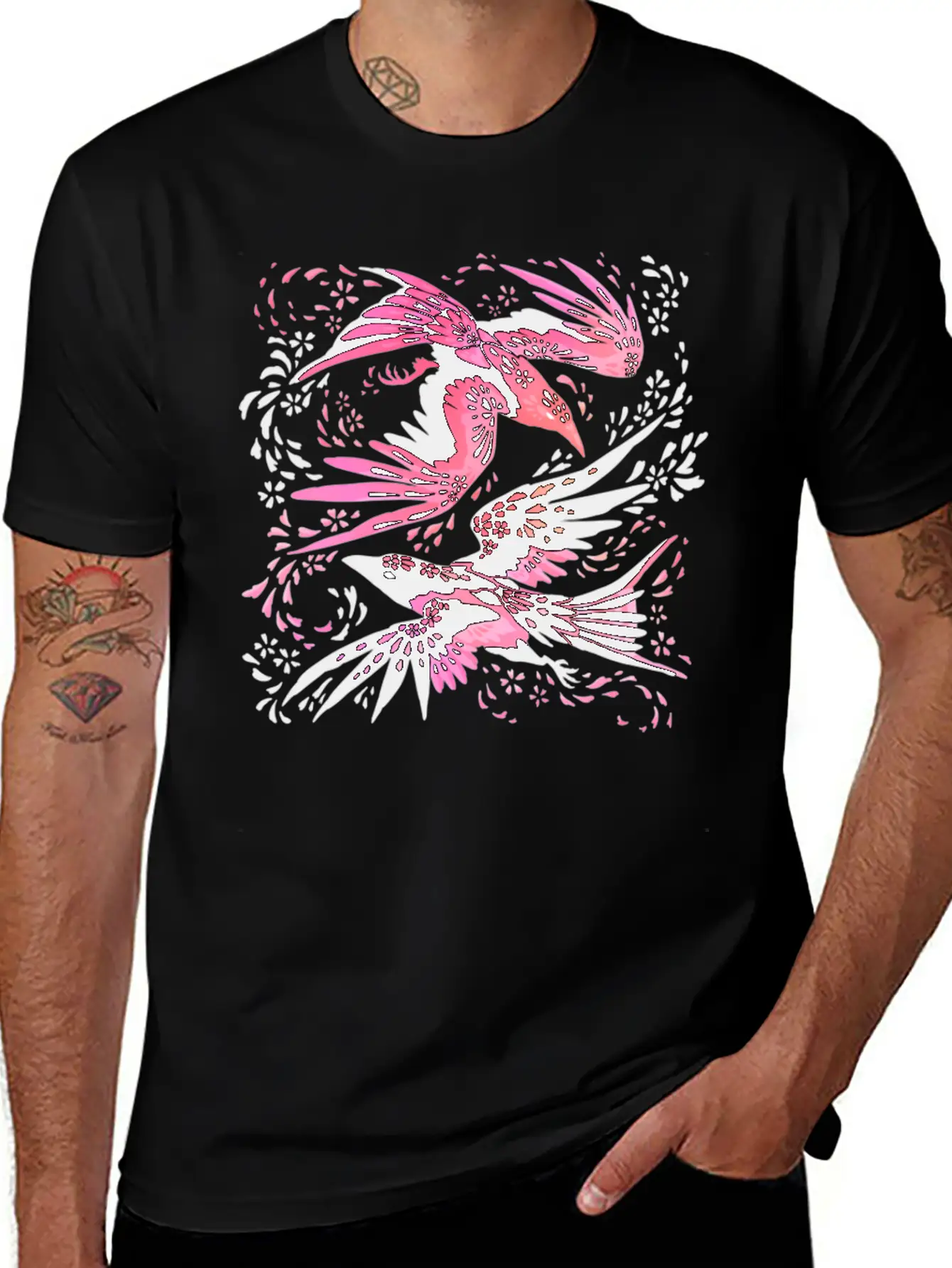 Cherry Blossom Ravens Unisex Casual T-Shirt – Clean Design For Daily Comfort