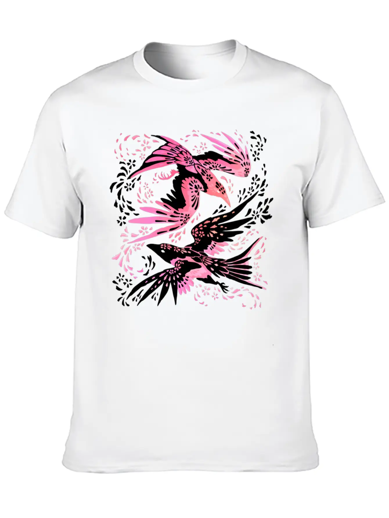 Cherry Blossom Ravens Unisex Casual T-Shirt – Clean Design For Daily Comfort