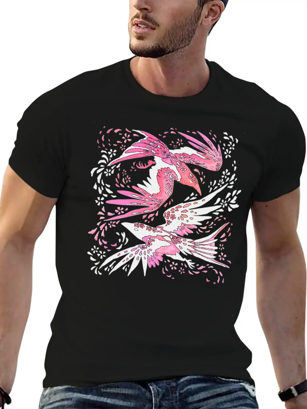 Cherry Blossom Ravens Unisex Casual T-Shirt – Clean Design For Daily Comfort