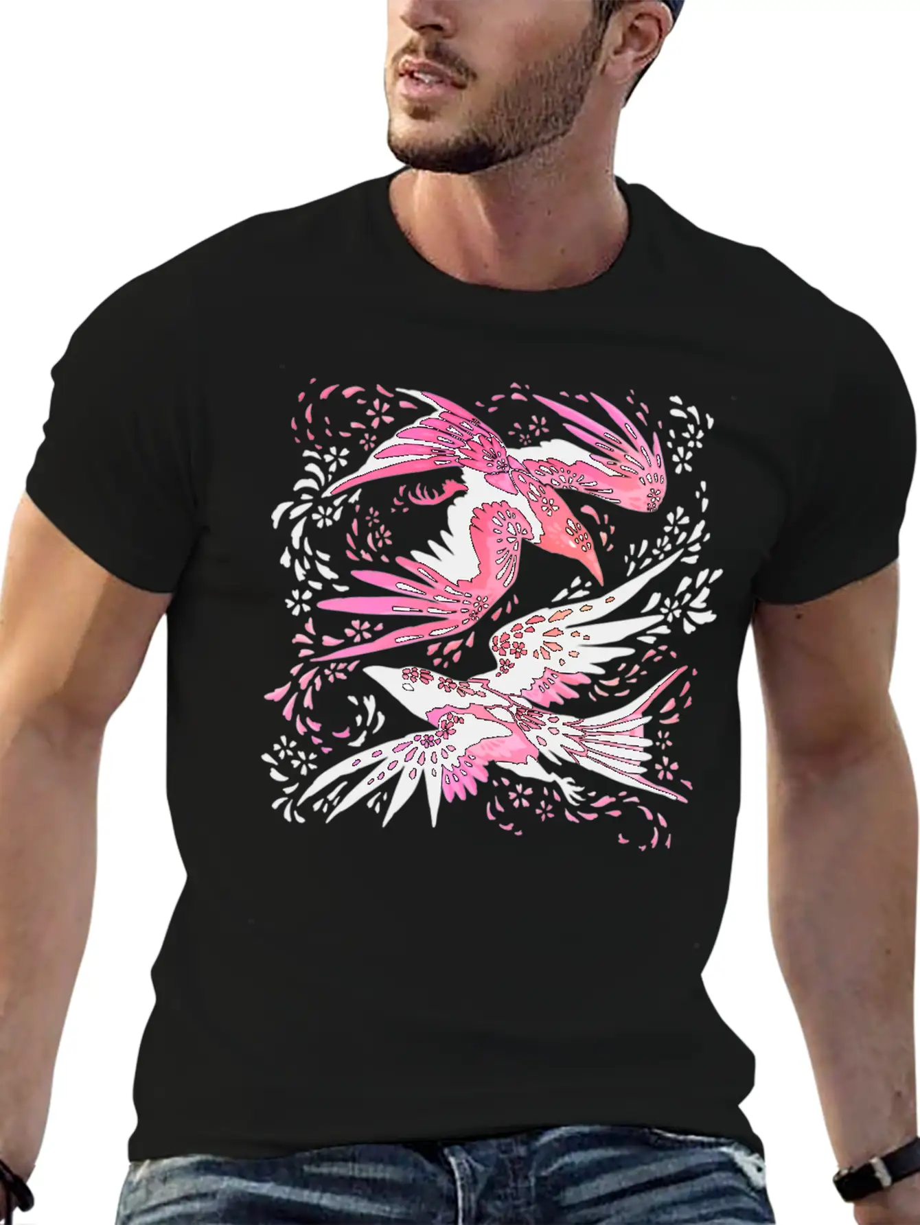 Cherry Blossom Ravens Unisex Casual T-Shirt – Clean Design For Daily Comfort