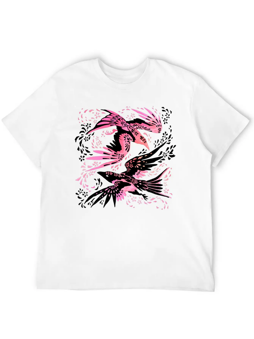 Cherry Blossom Ravens Unisex Casual T-Shirt – Clean Design For Daily Comfort