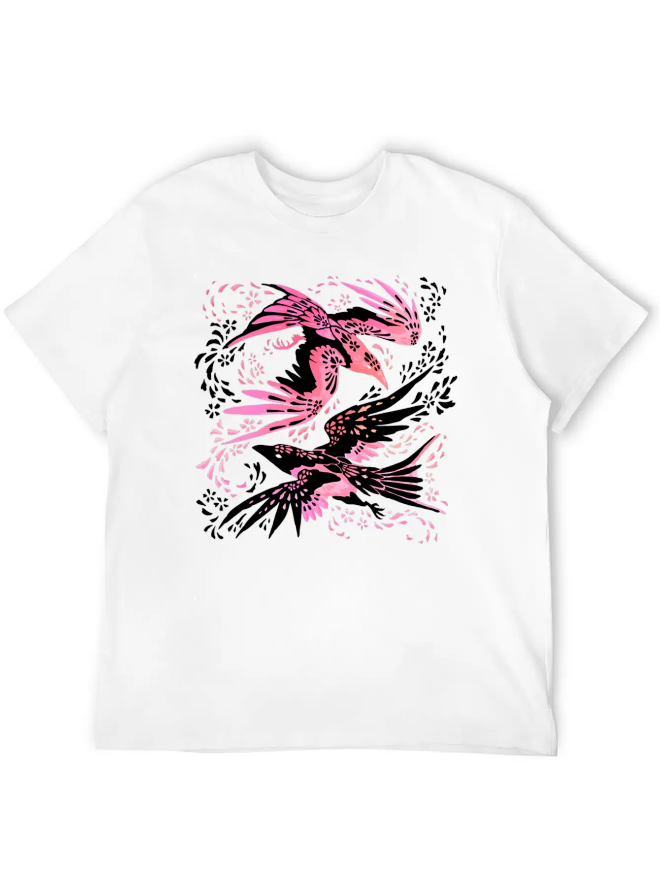 Cherry Blossom Ravens Unisex Casual T-Shirt – Clean Design For Daily Comfort