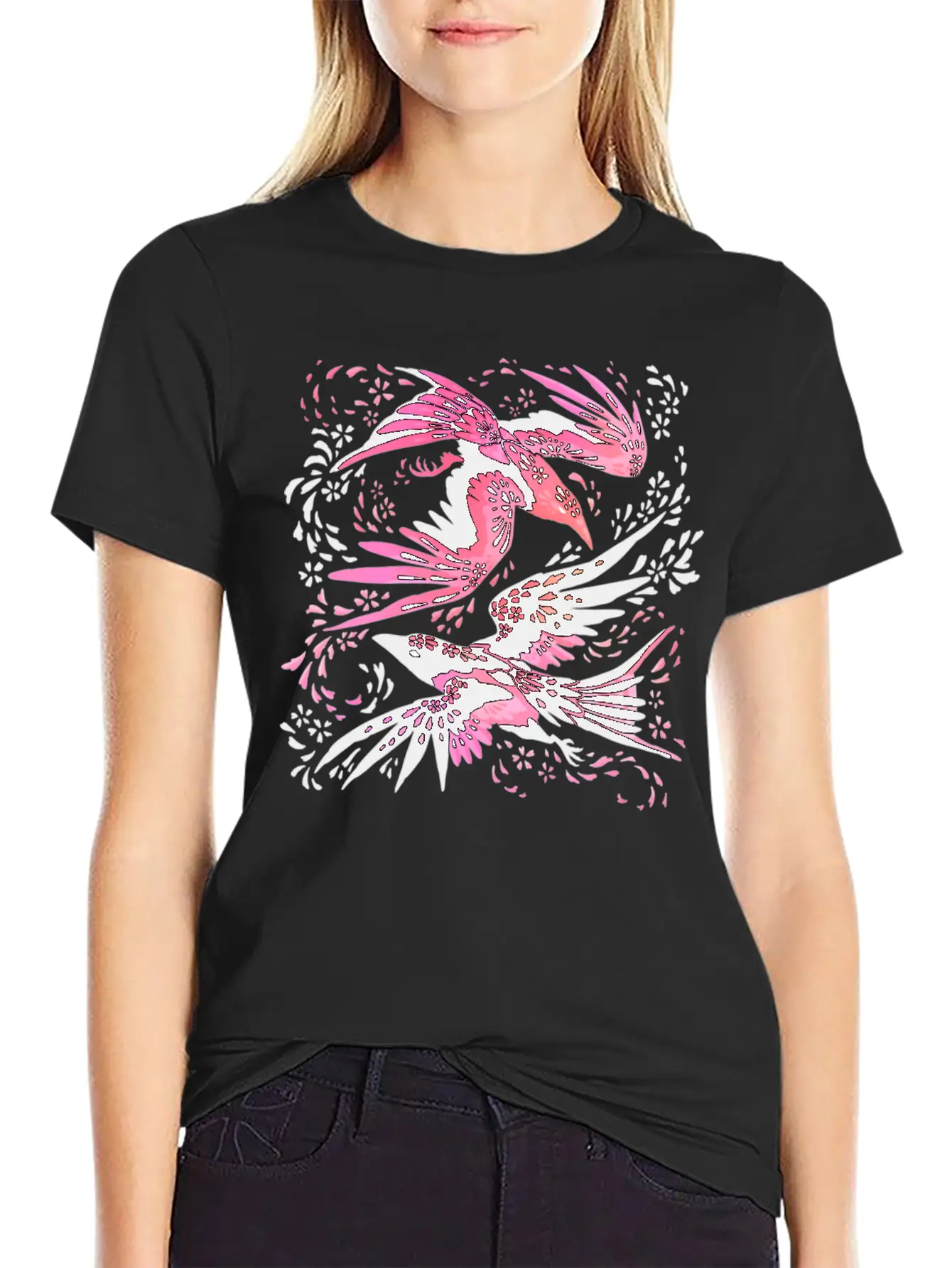 Cherry Blossom Ravens Unisex Casual T-Shirt – Clean Design For Daily Comfort