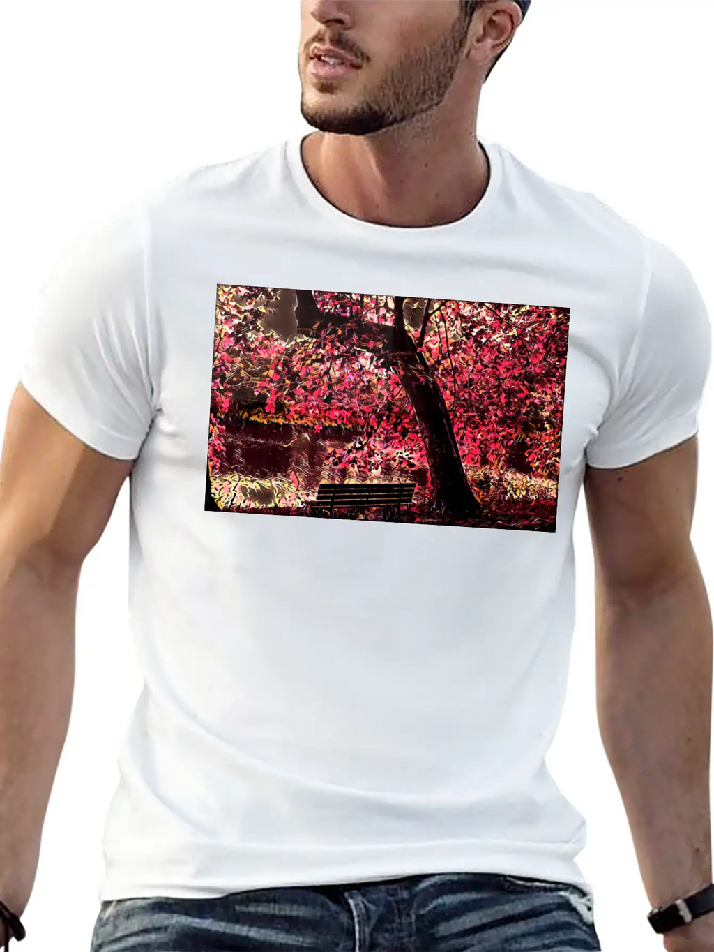 Cherry Blossom Trees, Japan Unisex Short Sleeve Soft Cotton T-Shirt – Casual Everyday Wear