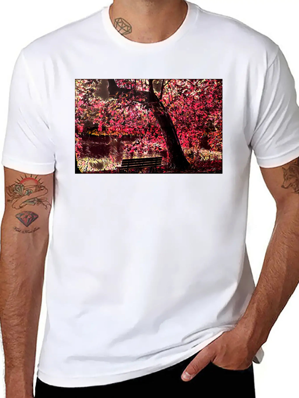 Cherry Blossom Trees, Japan Unisex Short Sleeve Soft Cotton T-Shirt – Casual Everyday Wear