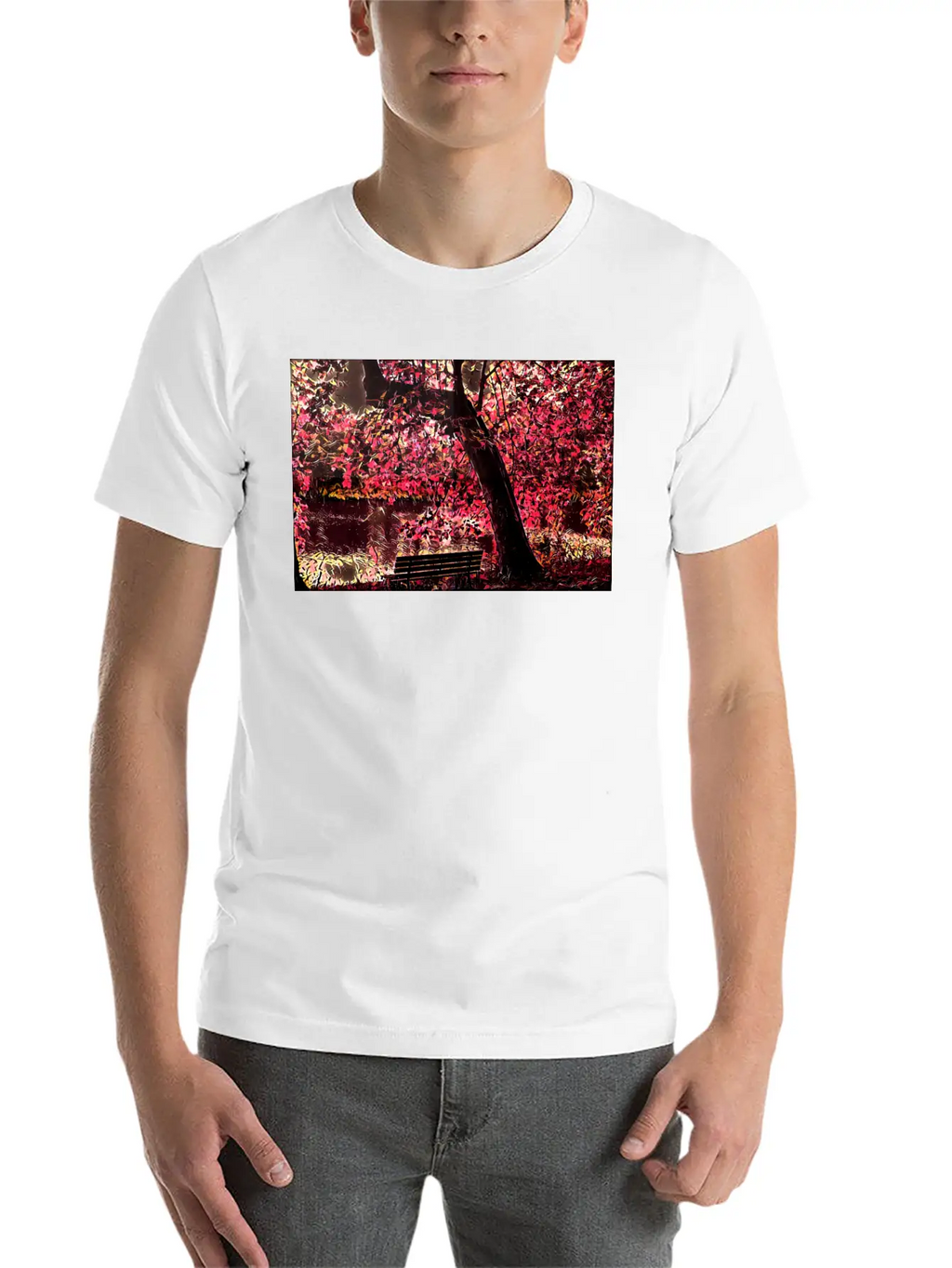 Cherry Blossom Trees, Japan Unisex Short Sleeve Soft Cotton T-Shirt – Casual Everyday Wear