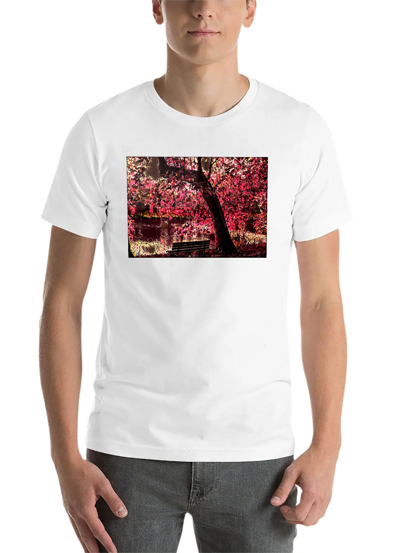 Cherry Blossom Trees, Japan Unisex Short Sleeve Soft Cotton T-Shirt – Casual Everyday Wear