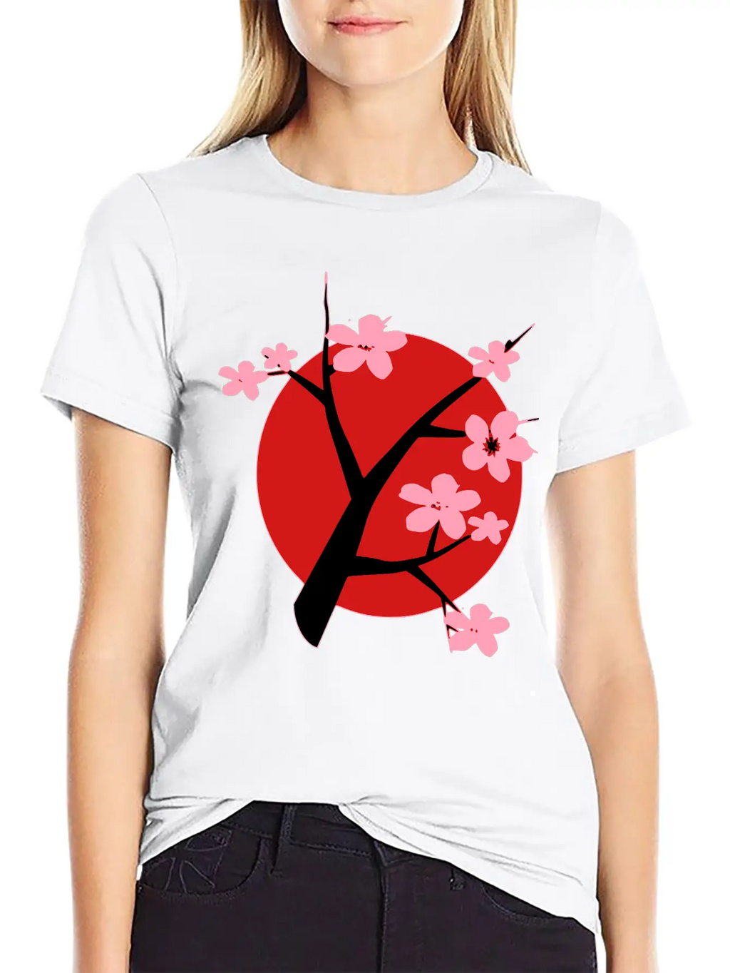 Cherry Blossom Unisex Short Sleeve Soft Cotton T-Shirt – Casual Everyday Wear