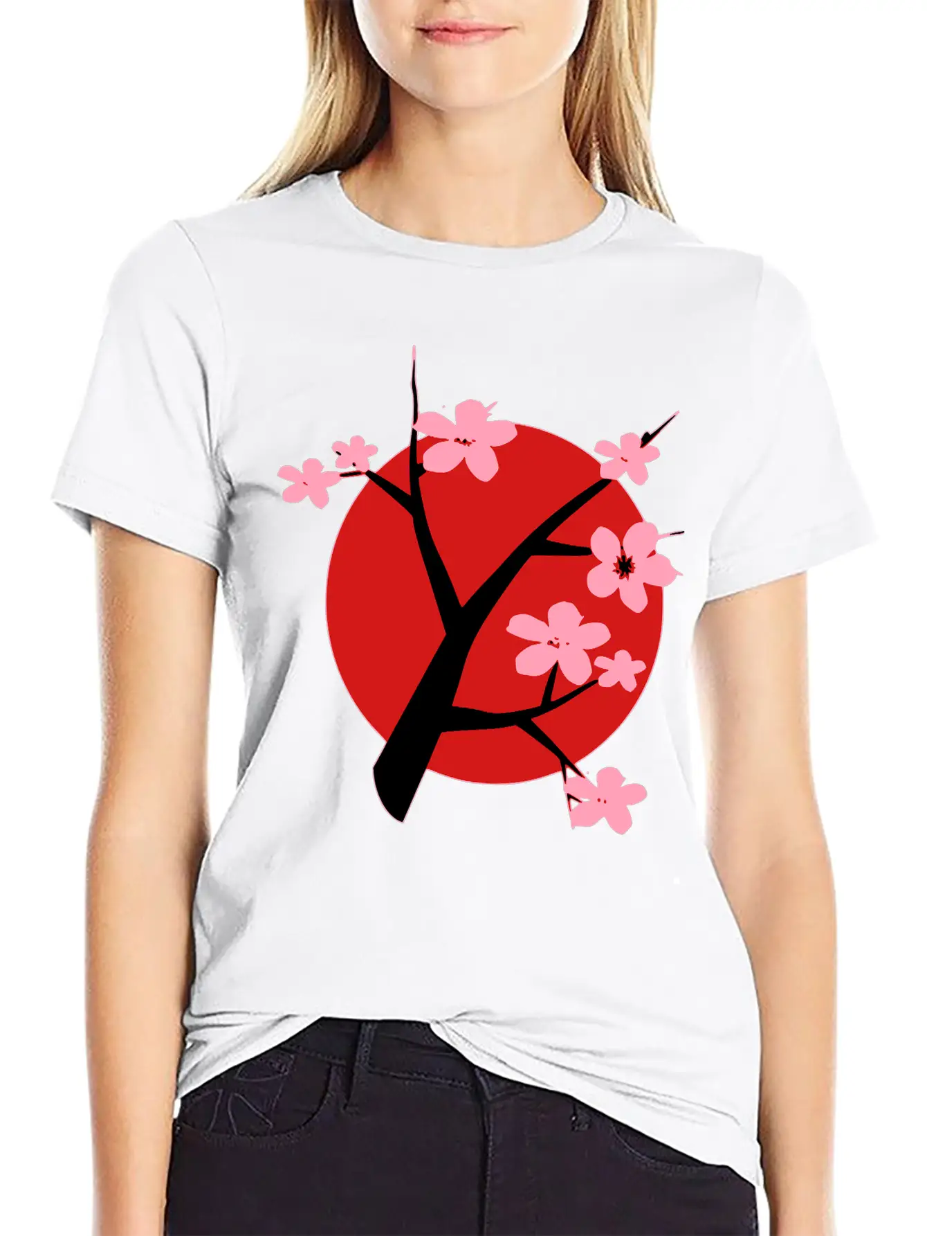 Cherry Blossom Unisex Short Sleeve Soft Cotton T-Shirt – Casual Everyday Wear