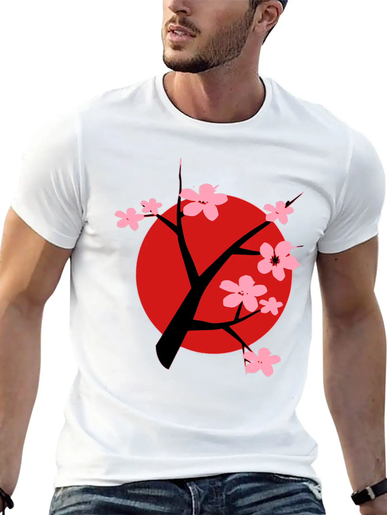Cherry Blossom Unisex Short Sleeve Soft Cotton T-Shirt – Casual Everyday Wear