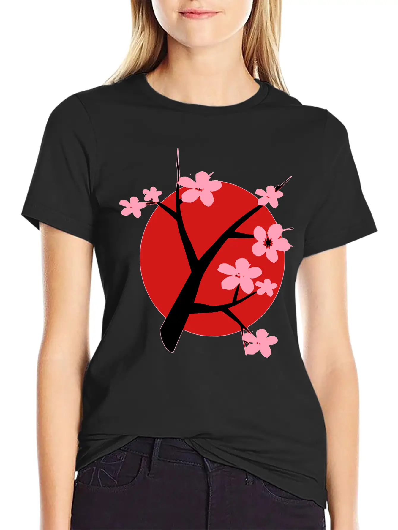 Cherry Blossom Unisex Short Sleeve Soft Cotton T-Shirt – Casual Everyday Wear