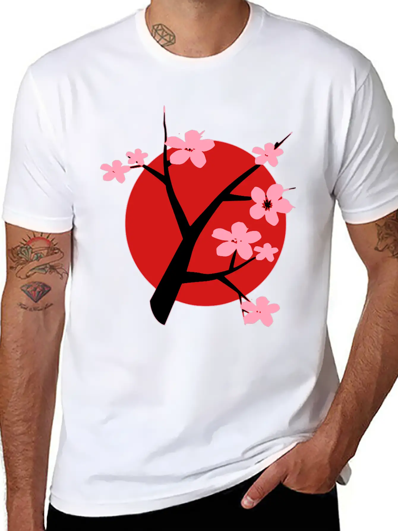 Cherry Blossom Unisex Short Sleeve Soft Cotton T-Shirt – Casual Everyday Wear