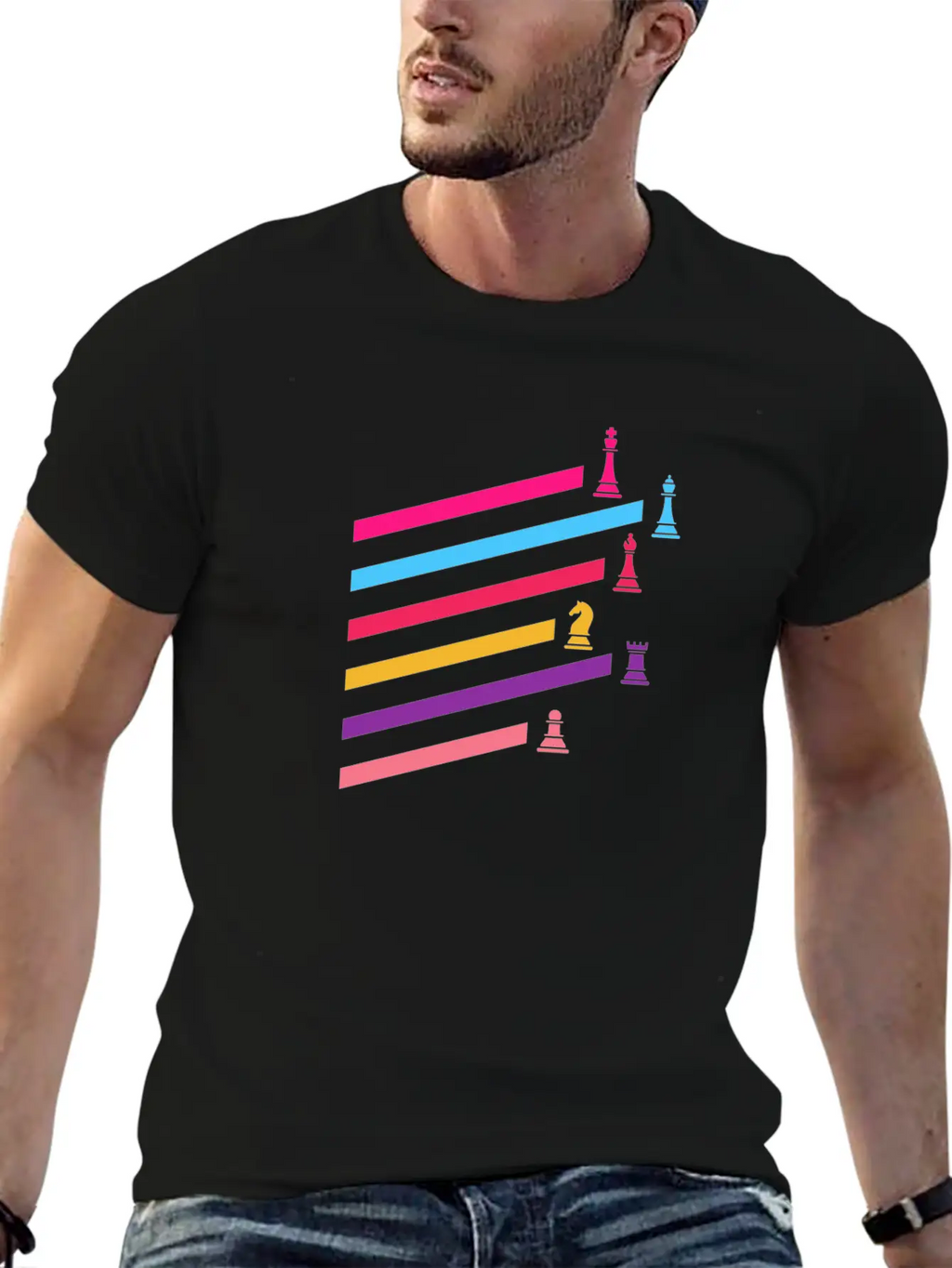 Chess Synthwave 80s Essential Cotton Tee For Daily Outfits – Unisex Style
