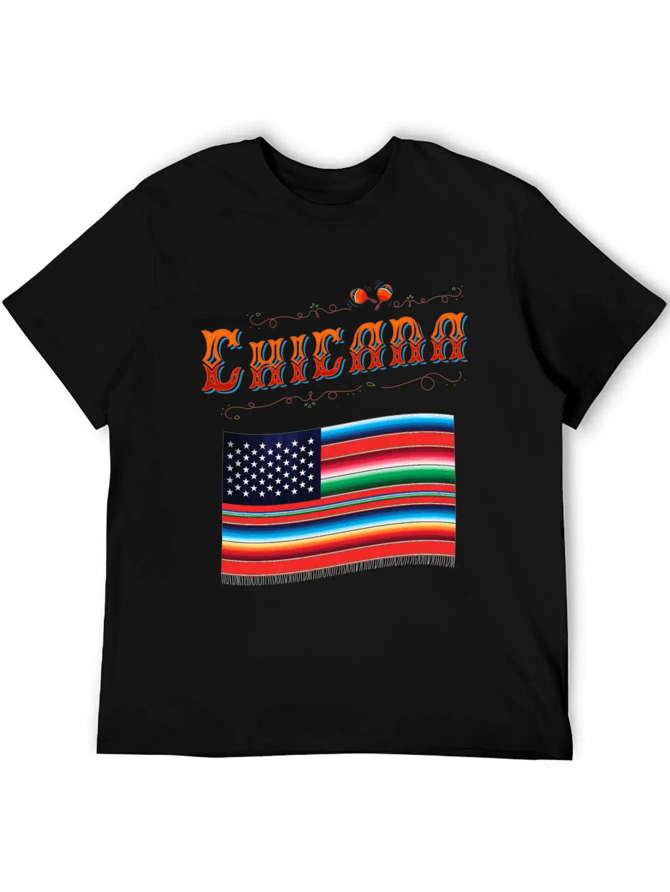 Chicana Proud Mexican Heritage American Serape Fla Classic Fit Graphic Tee For Daily Comfort – Unisex Cotton Shirt